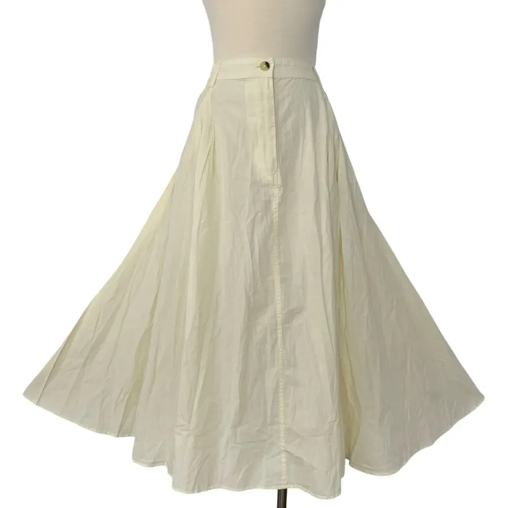 Free People Katie Maxi Cotton Skirt Ivory Parchment XS NWT